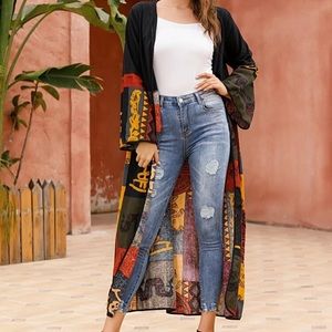 Boho multicolored kimono